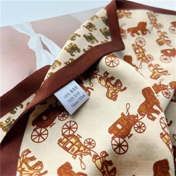 100% Mulberry Silk Scarf for Women 59”*6.3” Long Headscarf Neck Scarf - Picture 4 of 7